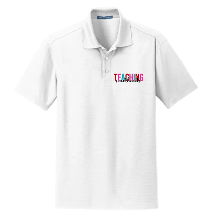 Teaching Sweethearts Colorful Teacher Dry Zone Grid Performance Polo