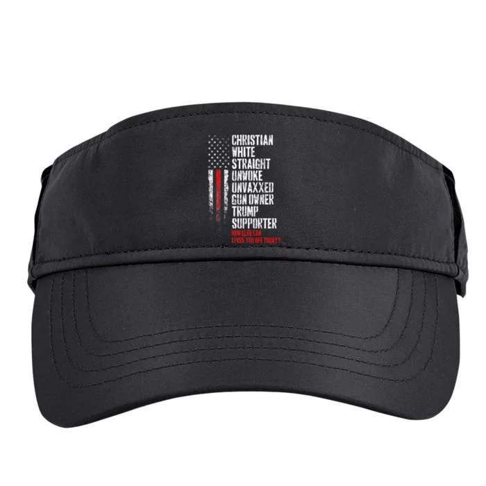 Trump Supporter Christian White Straight Unwoke Unvaxxed Adult Drive Performance Visor