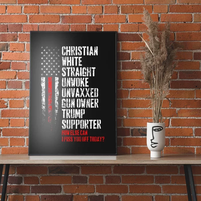 Trump Supporter Christian White Straight Unwoke Unvaxxed Poster