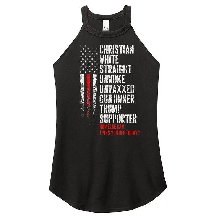 Trump Supporter Christian White Straight Unwoke Unvaxxed Women’s Perfect Tri Rocker Tank