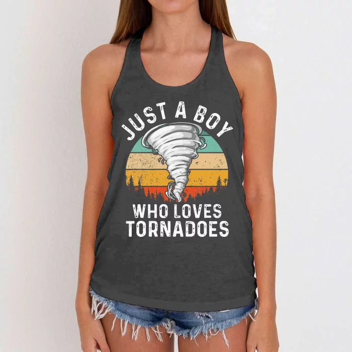 Tornado Storm Chasing Twister Hurricane Women's Knotted Racerback Tank