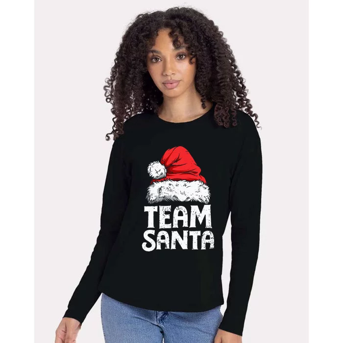 Team Santa Christmas Squad Family Matching Pajamas Womens Cotton Relaxed Long Sleeve T-Shirt