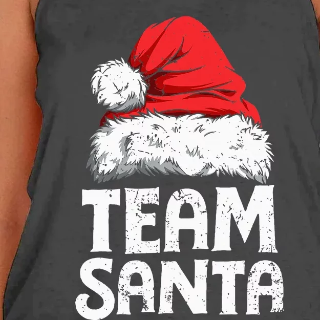 Team Santa Christmas Squad Family Matching Pajamas Women's Knotted Racerback Tank