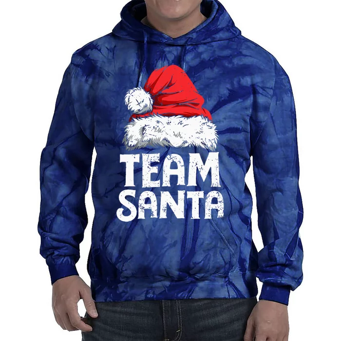 Team Santa Christmas Squad Family Matching Pajamas Tie Dye Hoodie