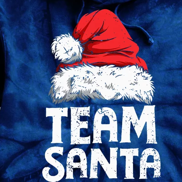 Team Santa Christmas Squad Family Matching Pajamas Tie Dye Hoodie