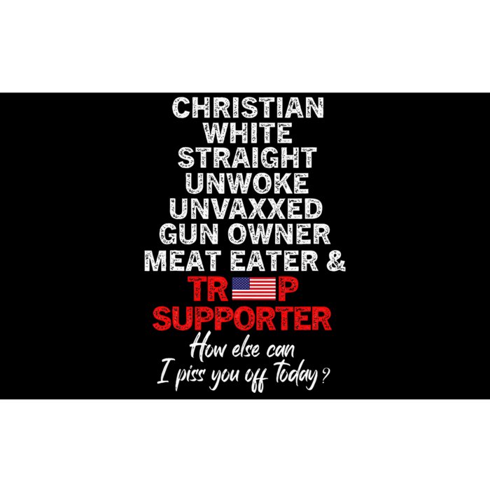 Trump Supporter Christian White Straight Unwoke Unvaxxed Bumper Sticker