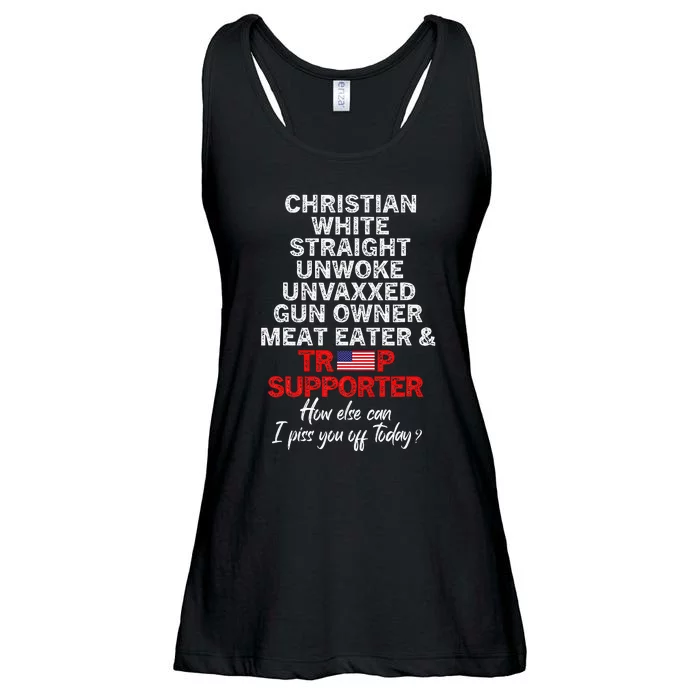 Trump Supporter Christian White Straight Unwoke Unvaxxed Ladies Essential Flowy Tank