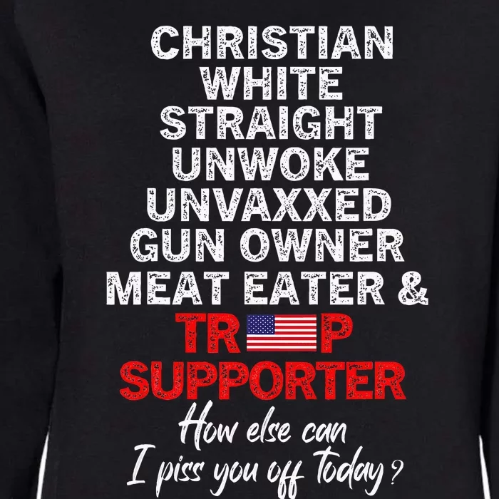 Trump Supporter Christian White Straight Unwoke Unvaxxed Womens California Wash Sweatshirt