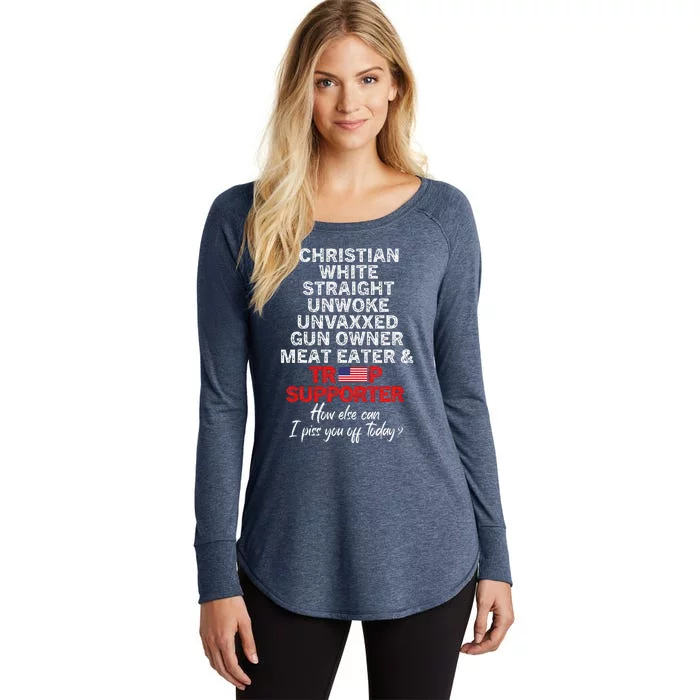 Trump Supporter Christian White Straight Unwoke Unvaxxed Women's Perfect Tri Tunic Long Sleeve Shirt