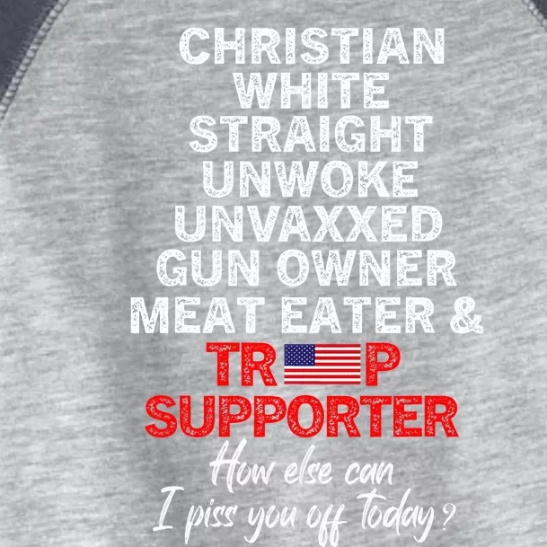 Trump Supporter Christian White Straight Unwoke Unvaxxed Toddler Fine Jersey T-Shirt