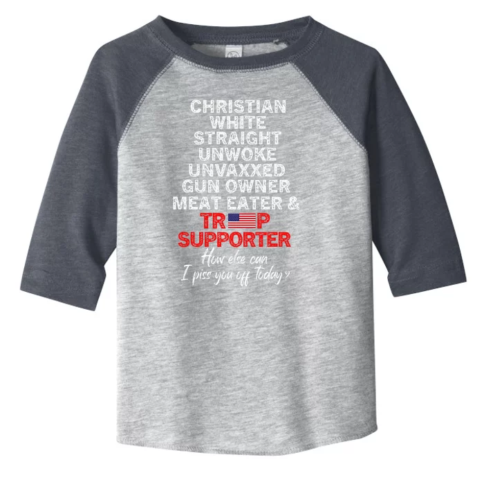 Trump Supporter Christian White Straight Unwoke Unvaxxed Toddler Fine Jersey T-Shirt