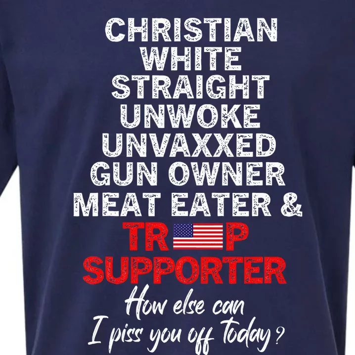 Trump Supporter Christian White Straight Unwoke Unvaxxed Sueded Cloud Jersey T-Shirt