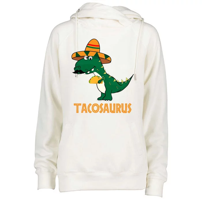 Taco Saurus Cinco De Mayo Dinosaur Womens Funnel Neck Pullover Hood