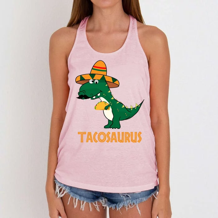 Taco Saurus Cinco De Mayo Dinosaur Women's Knotted Racerback Tank