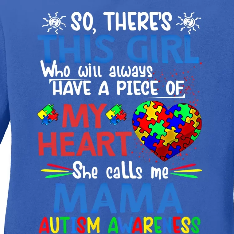 This She Calls Me Mama Autism Awareness Autistic Gift Ladies Long Sleeve Shirt