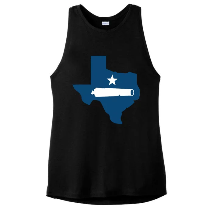 Texas State Come And Take It Flag Canon 1836 Ladies Tri-Blend Wicking Tank