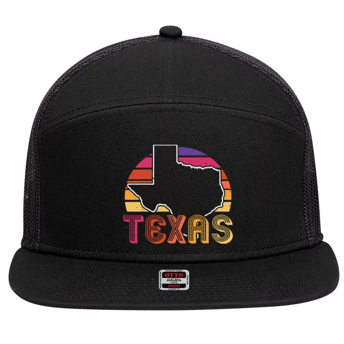 Texas State Country Retro Vintage 7 Panel Mesh Trucker Snapback Hat