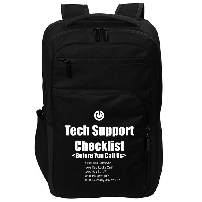 Tech Support Checklist Fun Gift Impact Tech Backpack