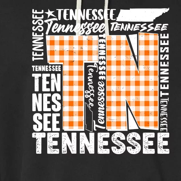 Tennessee State College Sports Fan Word Text Art Garment-Dyed Fleece Hoodie