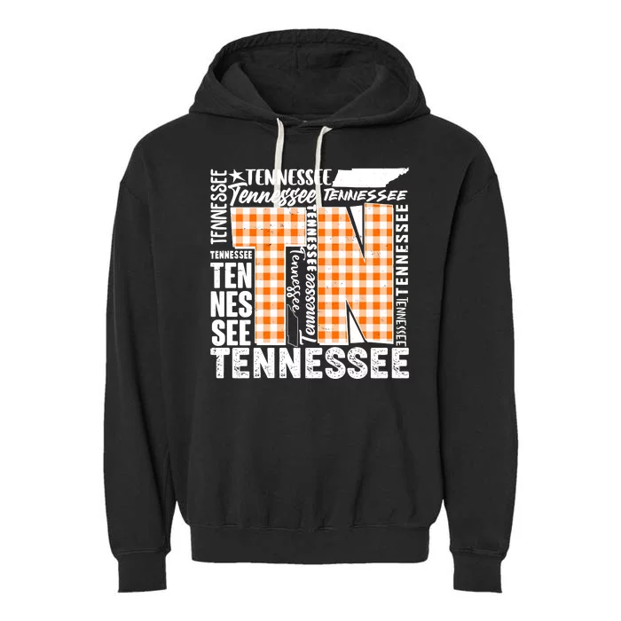 Tennessee State College Sports Fan Word Text Art Garment-Dyed Fleece Hoodie