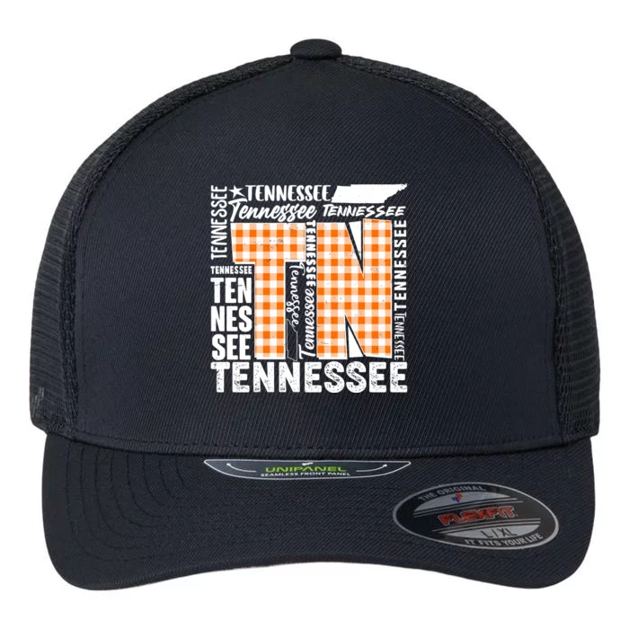 Tennessee State College Sports Fan Word Text Art Flexfit Unipanel Trucker Cap