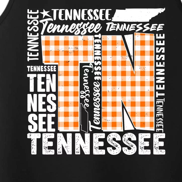 Tennessee State College Sports Fan Word Text Art Performance Tank