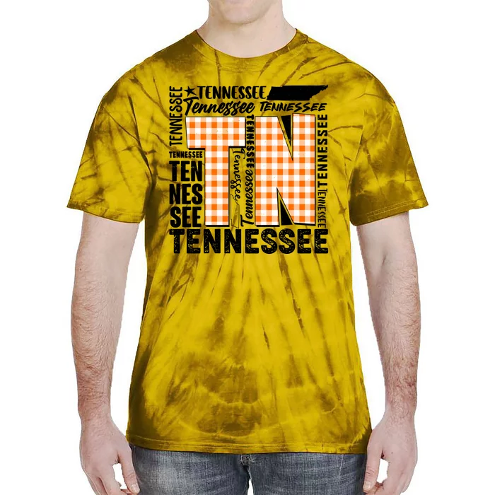 Tennessee State College Sports Fan Word Text Art Tie-Dye T-Shirt