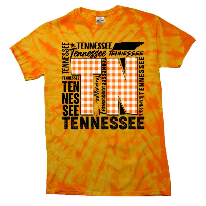 Tennessee State College Sports Fan Word Text Art Tie-Dye T-Shirt