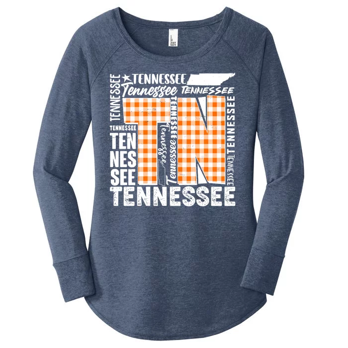 Tennessee State College Sports Fan Word Text Art Women's Perfect Tri Tunic Long Sleeve Shirt