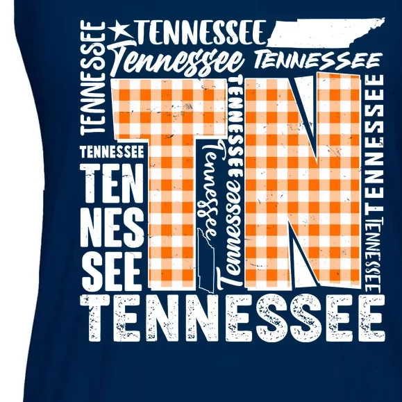 Tennessee State College Sports Fan Word Text Art Ladies Essential Flowy Tank