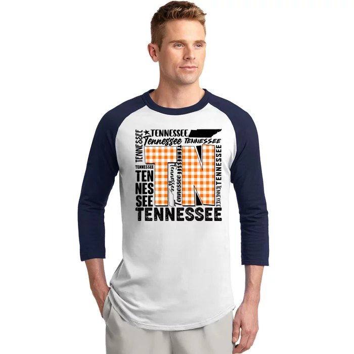 Tennessee State College Sports Fan Word Text Art Baseball Sleeve Shirt