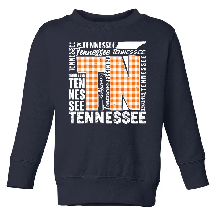 Tennessee State College Sports Fan Word Text Art Toddler Sweatshirt