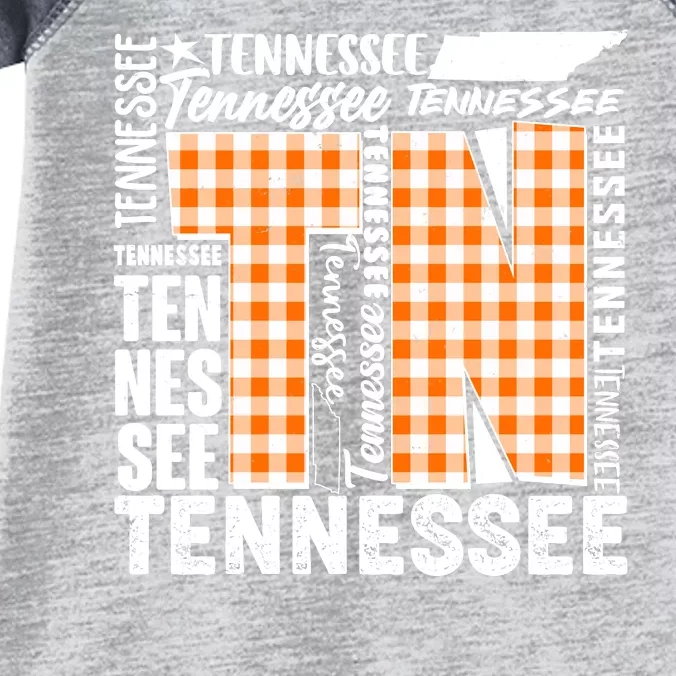 Tennessee State College Sports Fan Word Text Art Infant Baby Jersey Bodysuit