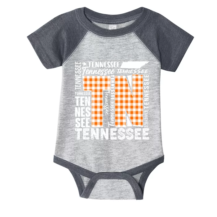 Tennessee State College Sports Fan Word Text Art Infant Baby Jersey Bodysuit