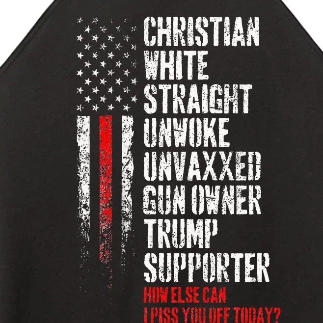 Trump Supporter Christian White Straight Unwoke Unvaxxed Women’s Perfect Tri Rocker Tank