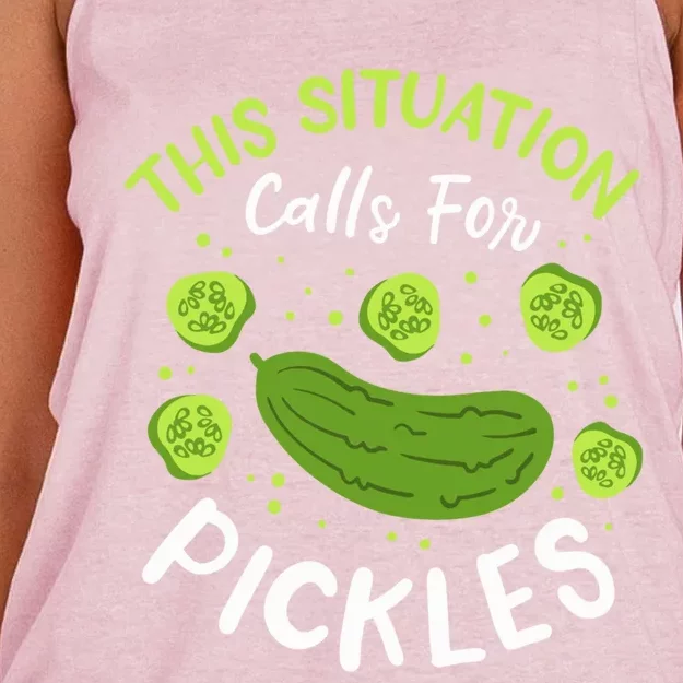 This Situation Calls For Pickles Cucumber Meaningful Gift Women's Knotted Racerback Tank