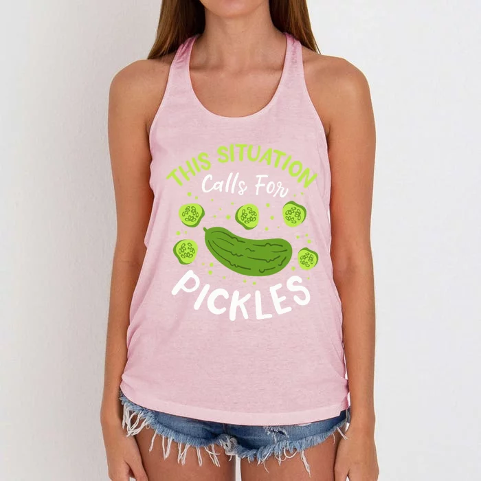 This Situation Calls For Pickles Cucumber Meaningful Gift Women's Knotted Racerback Tank