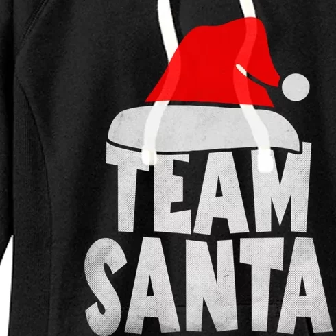 Team Santa Christmas Squad Family Matching Pajamas Women's Fleece Hoodie