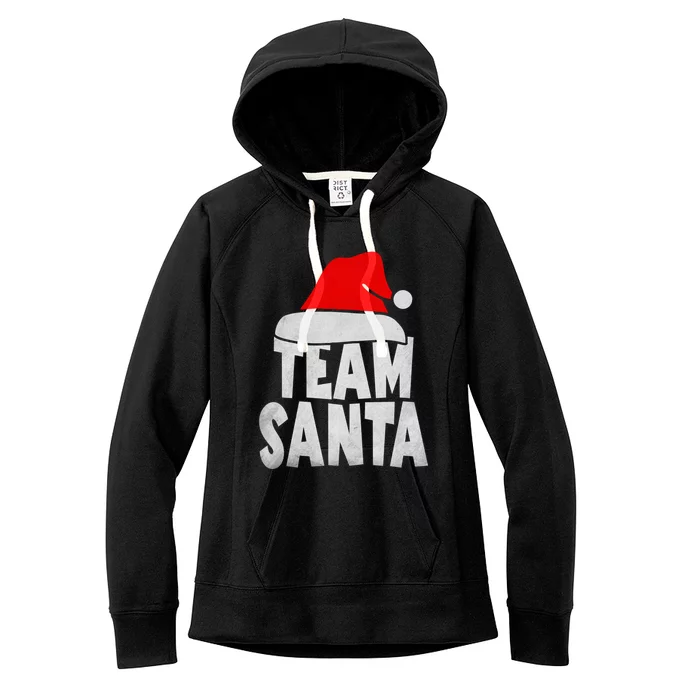 Team Santa Christmas Squad Family Matching Pajamas Women's Fleece Hoodie