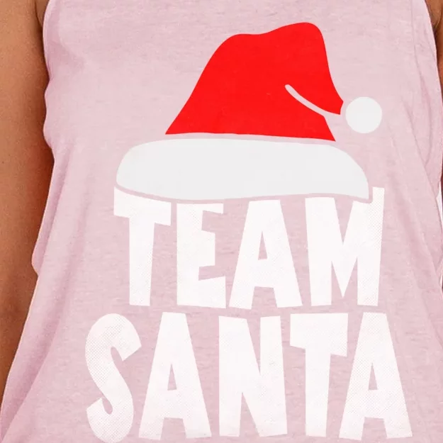 Team Santa Christmas Squad Family Matching Pajamas Women's Knotted Racerback Tank