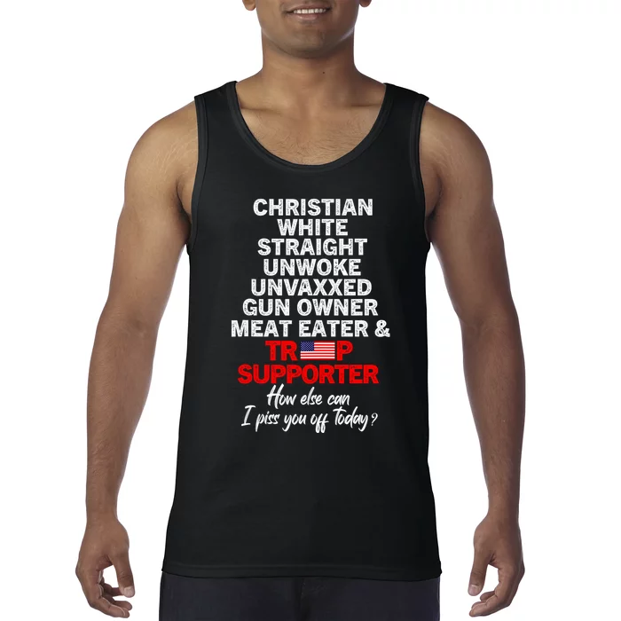 Trump Supporter Christian White Straight Unwoke Unvaxxed Tank Top