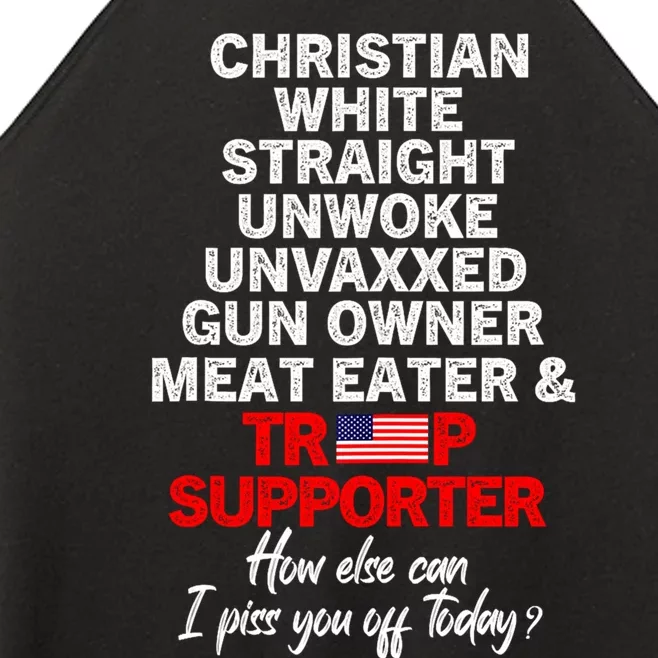 Trump Supporter Christian White Straight Unwoke Unvaxxed Women’s Perfect Tri Rocker Tank