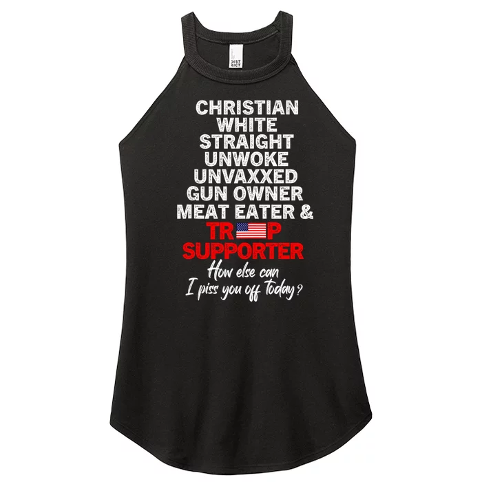 Trump Supporter Christian White Straight Unwoke Unvaxxed Women’s Perfect Tri Rocker Tank