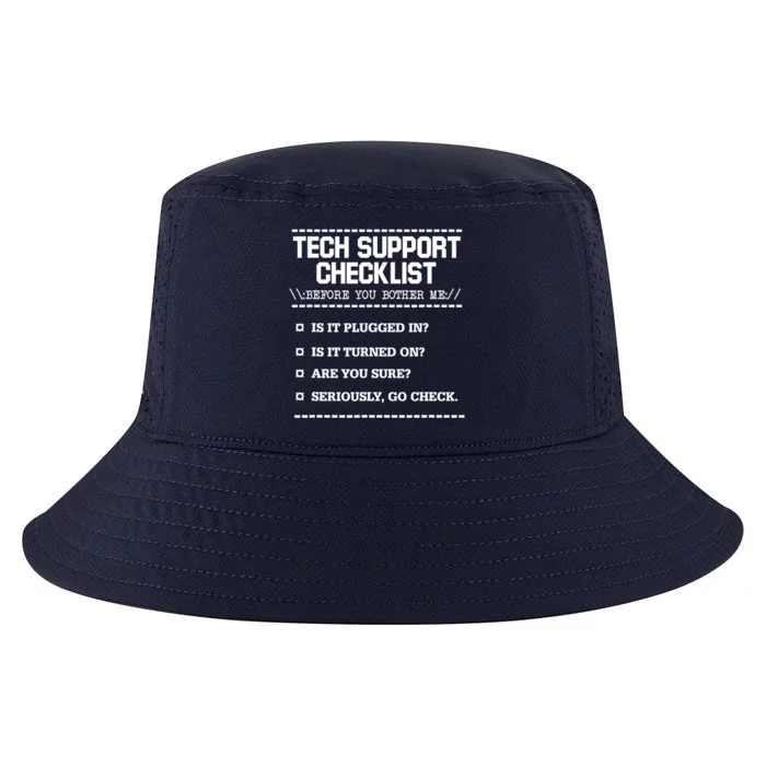 Tech Support Checklist Funny Computer Geek Sysadmin Gift Cool Comfort Performance Bucket Hat