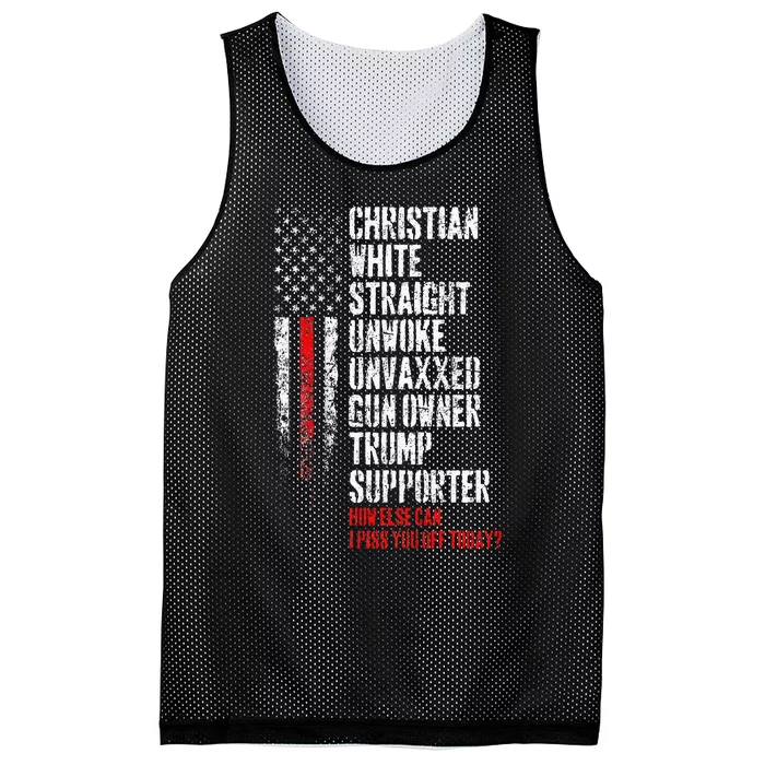 Trump Supporter Christian White Straight Unwoke Unvaxxed Mesh Reversible Basketball Jersey Tank