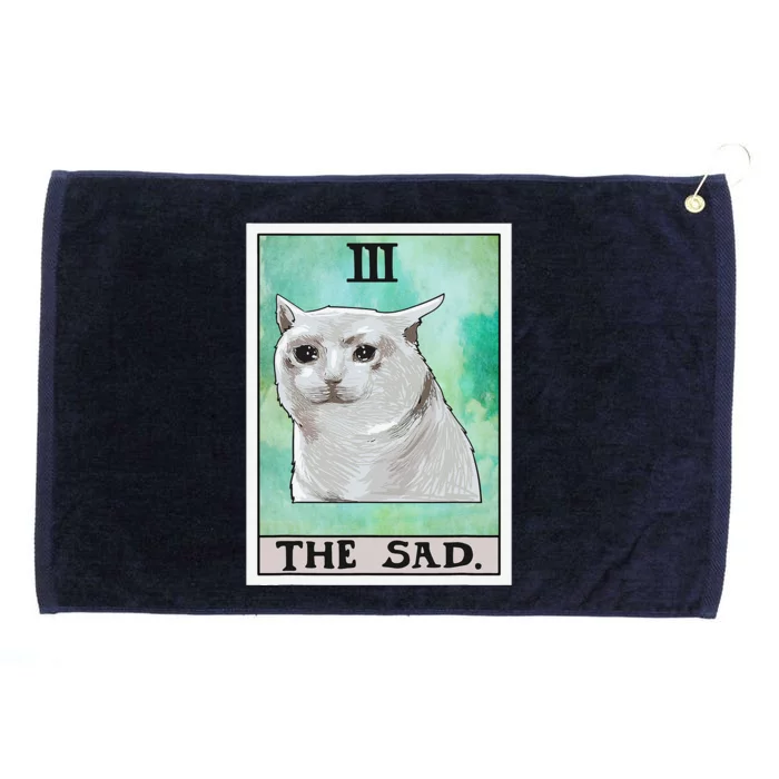 The Sad Cat Tarot Card Funny Meme Grommeted Golf Towel