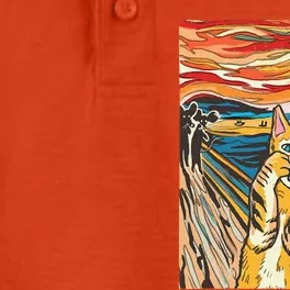 The Scream Cat Parody Funny Cat Parody Art Painting Dry Zone Grid Performance Polo