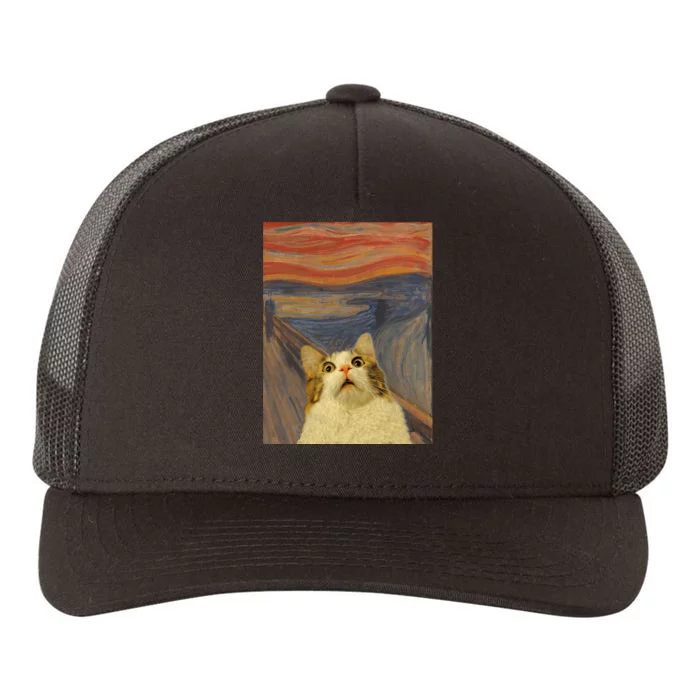 The Scream Cat Funny Classic Painting Yupoong Adult 5-Panel Trucker Hat