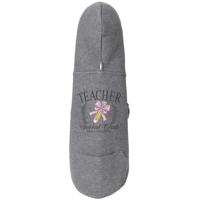 Teacher Social Club Teacher Coquette Bow Premium Doggie 3-End Fleece Hoodie