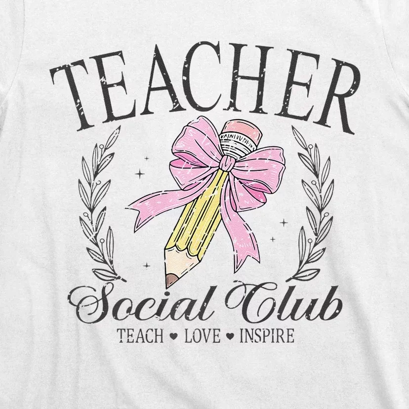 Teacher Social Club Teacher Coquette Bow Premium T-Shirt